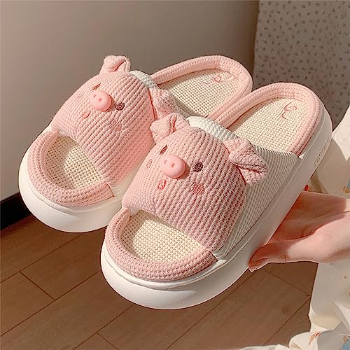 Jfxgjuv Pig Slippers, Cute Pig Slides for Women Cute Pig Cartoon Animal House Slippers Non-Slip Open Toe Thick Sole Beach Pool Shower Shoes Bathroom Sandals4