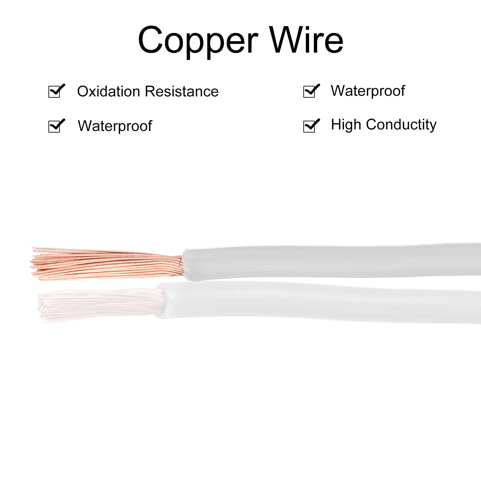 QUARKZMAN 200 stóp drut elektryczny z izolacją miedzianą 12 AWG Kabel połączeniowy THHN Okablowanie dzwonka do drzwi, przemysłowe, okablowanie przyczepy, elektryczne 600 V, ustawione na UL, biały