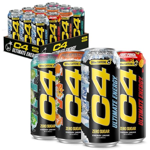 Image of C4 Ultimate Energy Drink, 300mg Caffeine, Zero Sugar, High-Performance Energy for Pre-Workout, Endurance, and Focus, Variety Pack, 16oz (Pack of 12)