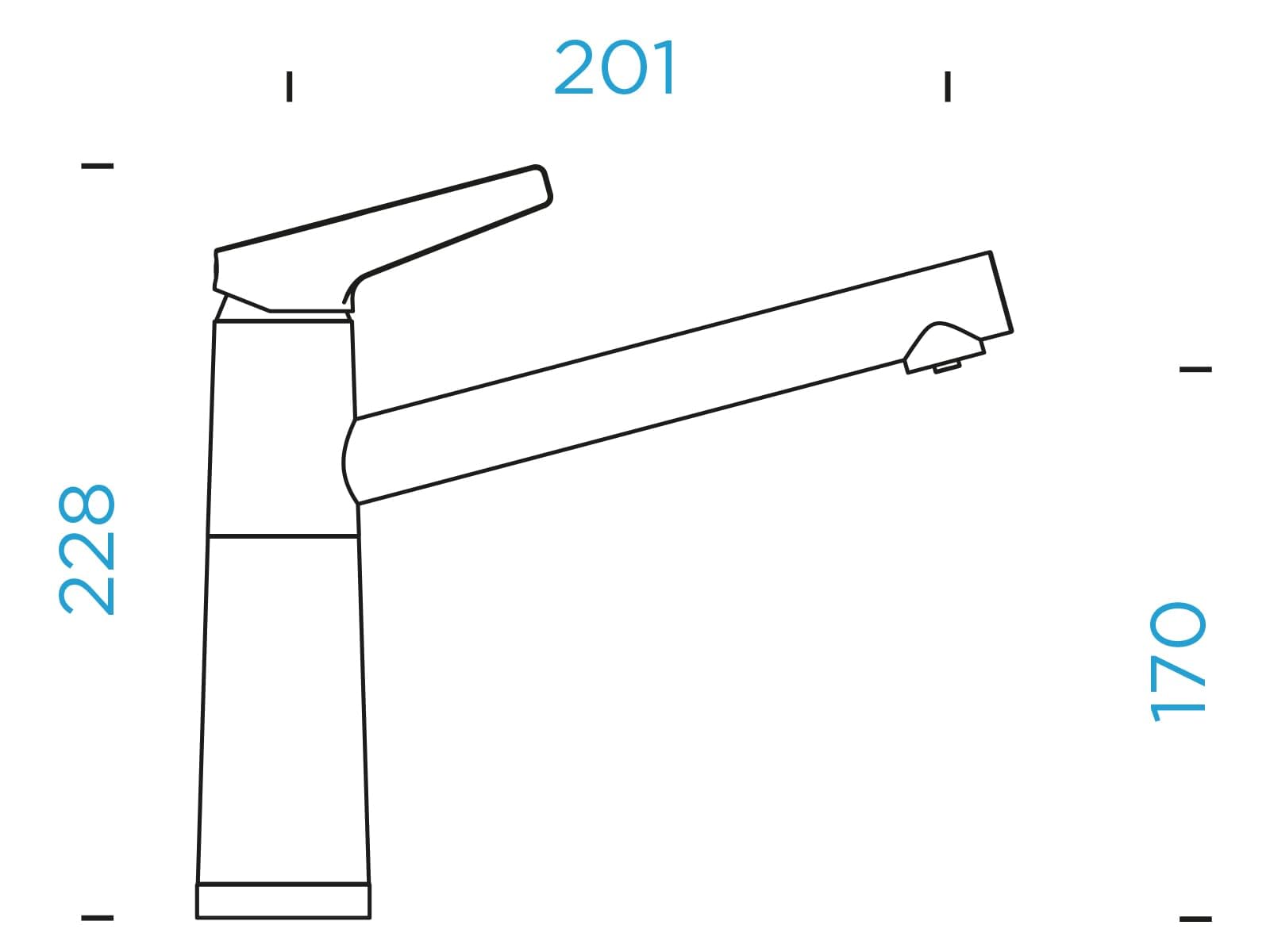 SCHOCK Grifo de cocina SC-510 Silvertsone – Grifo de baja presión CRISTADUR con caño fijo y conexiones estándar