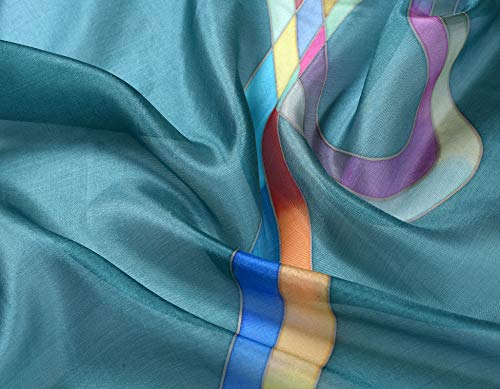 Invisible World Women's 100% Mulberry Silk Scarf Long Hand Painted Ribbons3