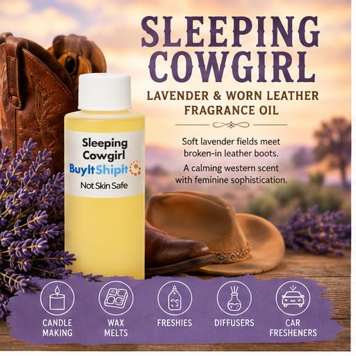 Image of Sleeping Cowgirl Fragrance from Our Leather Collection - Perfect for Adding Aroma to Freshies, Candles and Diffusers - 8 Ounce