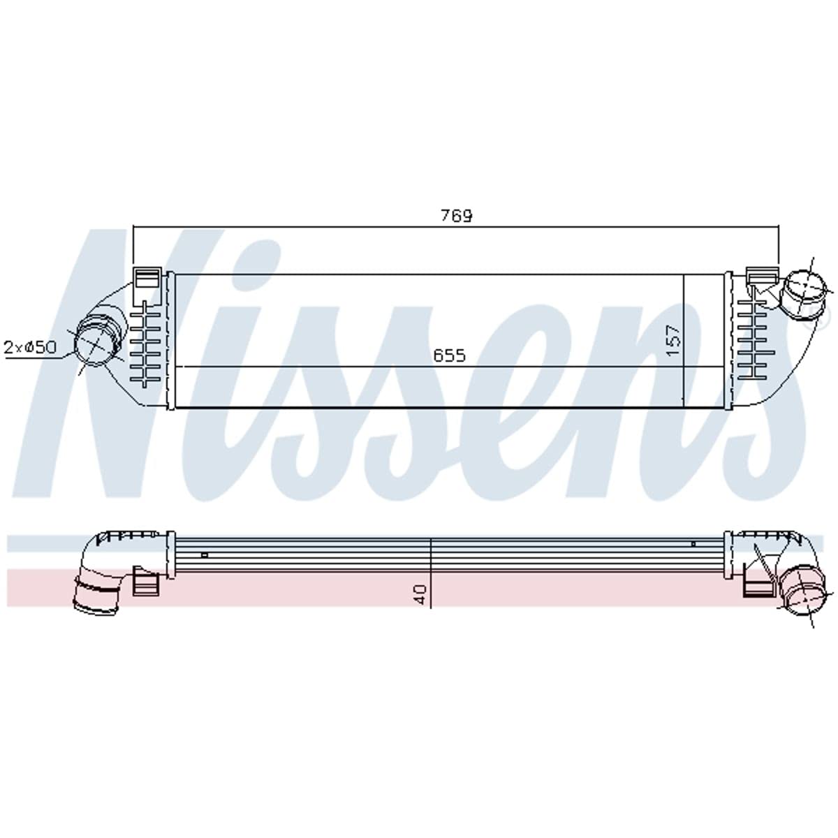 NISSENS 96481 Intercooler Przyłącze strona lewa kątowe bez szybkozłączki
