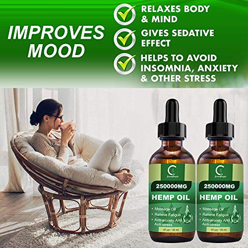 (2 Pack) GPGP GreenPeople Cbdmd Natural Hemp Extract Oil - 250,000MG - Pure Organic Oil Suitable for Anti-Anxiety, Anti-Stress, Sleep and Mood Support