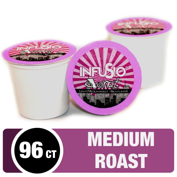Miniatura 2 de 96 unidades de mezcla de donas (café tostado medio), cápsulas de café de una sola porción para cafeteras Keurig K Cup - Café tostado InfuSio Premium