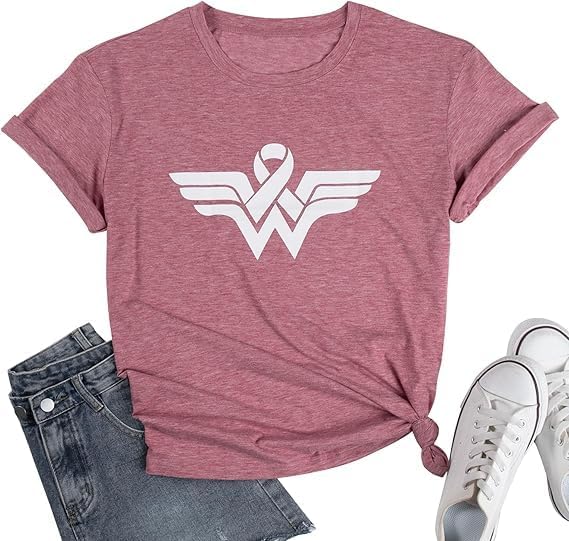 Breast Cancer Shirts for Women Pink Ribbon Breast Cancer Awareness Shirts Cancer Care Gifts Short Sleeve Tee Top - Image 4