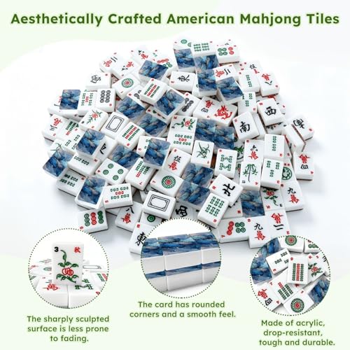Set de Fichas American Mahjong Acrílicas 166 piezas con Bolsa miniatura 6