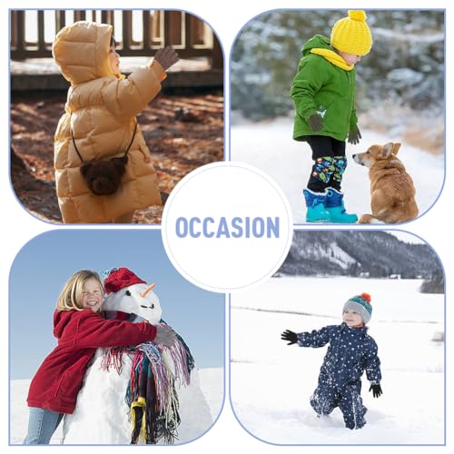 6 Pairs of Kids Gloves Boys Winter Gloves Stretchy Full Fingers Knitted Gloves Wool Fleece Lined Mittens - Image 7