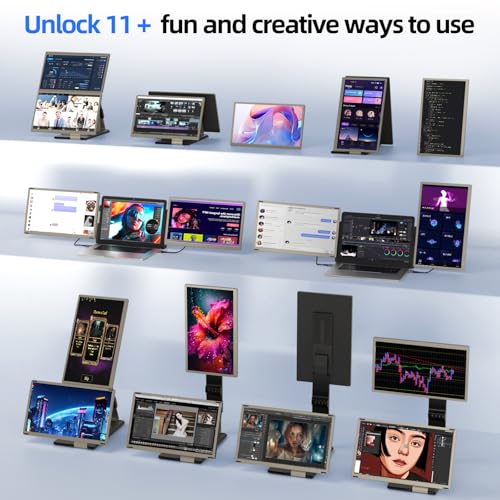Image of 15.6 inch Laptop Screen Extender, FHD 1080P IPS Triple Monitor Extender, Detachable Portable Monitor for Laptop 13-17.3 inch,Plug-Play Portable Screen Compatible with MacOS /Windows /Phone