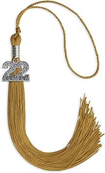 Endea Graduation Single Color Tassel with Silver Bling Charm Antique Gold, 2022
