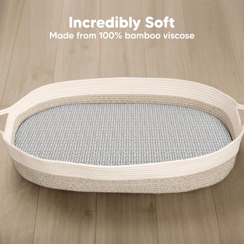 Image of 2-Pack Baby Bassinet Sheets Girl, Boy, 33x17 Bedside Sheets (Nordic) | Viscose Derived from Bamboo, Universal Fitted Bassinet Sheet, Compatible with Halo Bassinest Sleeper, Baby Delight, Graco