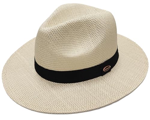 Sombrero de paja estilo fedora unisex para verano