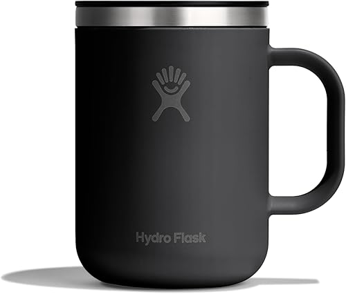 Hydro Flask Coffee Mug – Insulated Stainless Steel, Non Spill, Leak Resistant Travel Mug 24 Oz Tonal Black