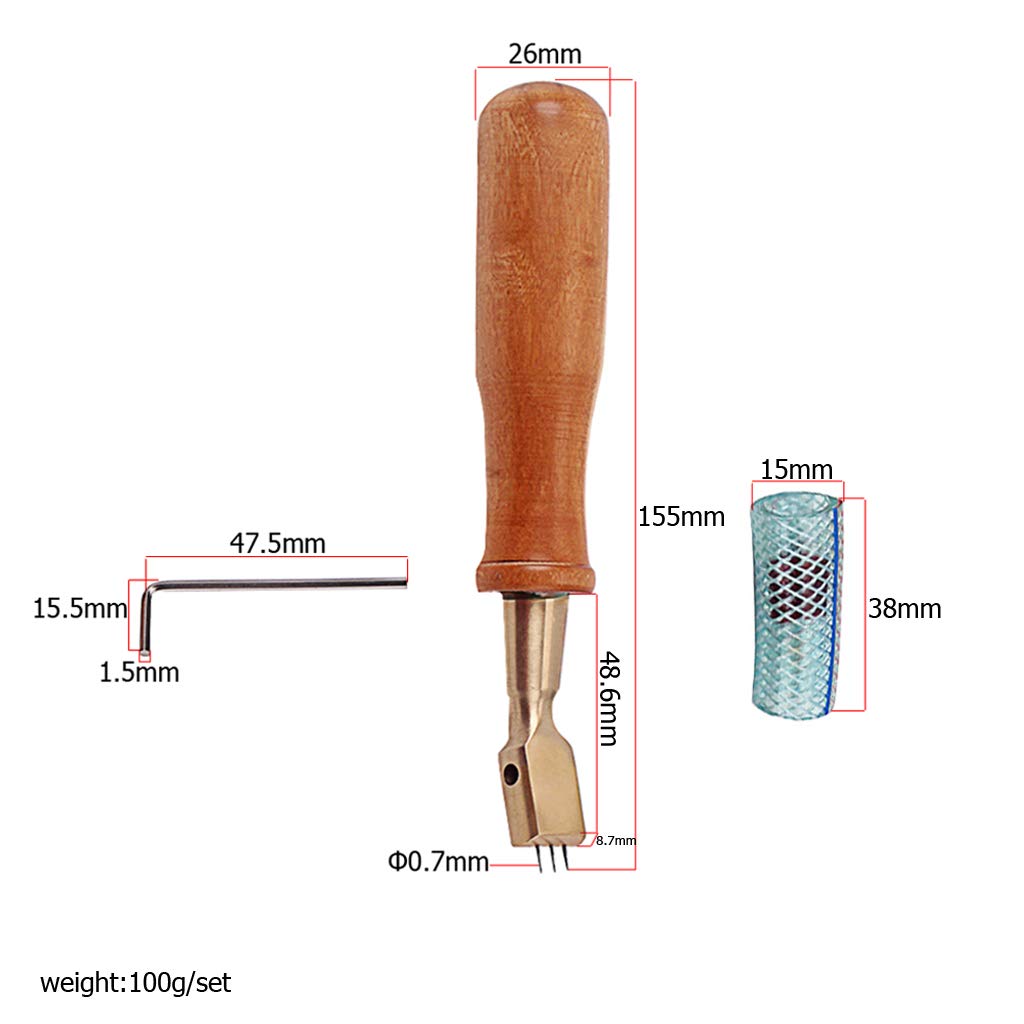 Alnicov, martillo de piano de madera de azufaifa ajustable de 4,5 pulgadas, herramienta de sonorización de pin de codo fijo con mango de madera dura para piano