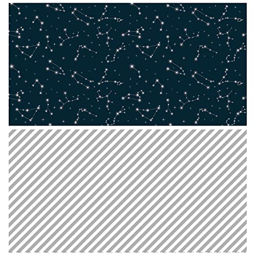 Wrapaholic Reversible Wrapping Paper - 24 Inch X 100 Feet Jumbo Roll Navy And Silver Constellation Print With Metallic Foil Shine, Perfect For Birthday, Party, Baby Shower And More Occasions #TOP5