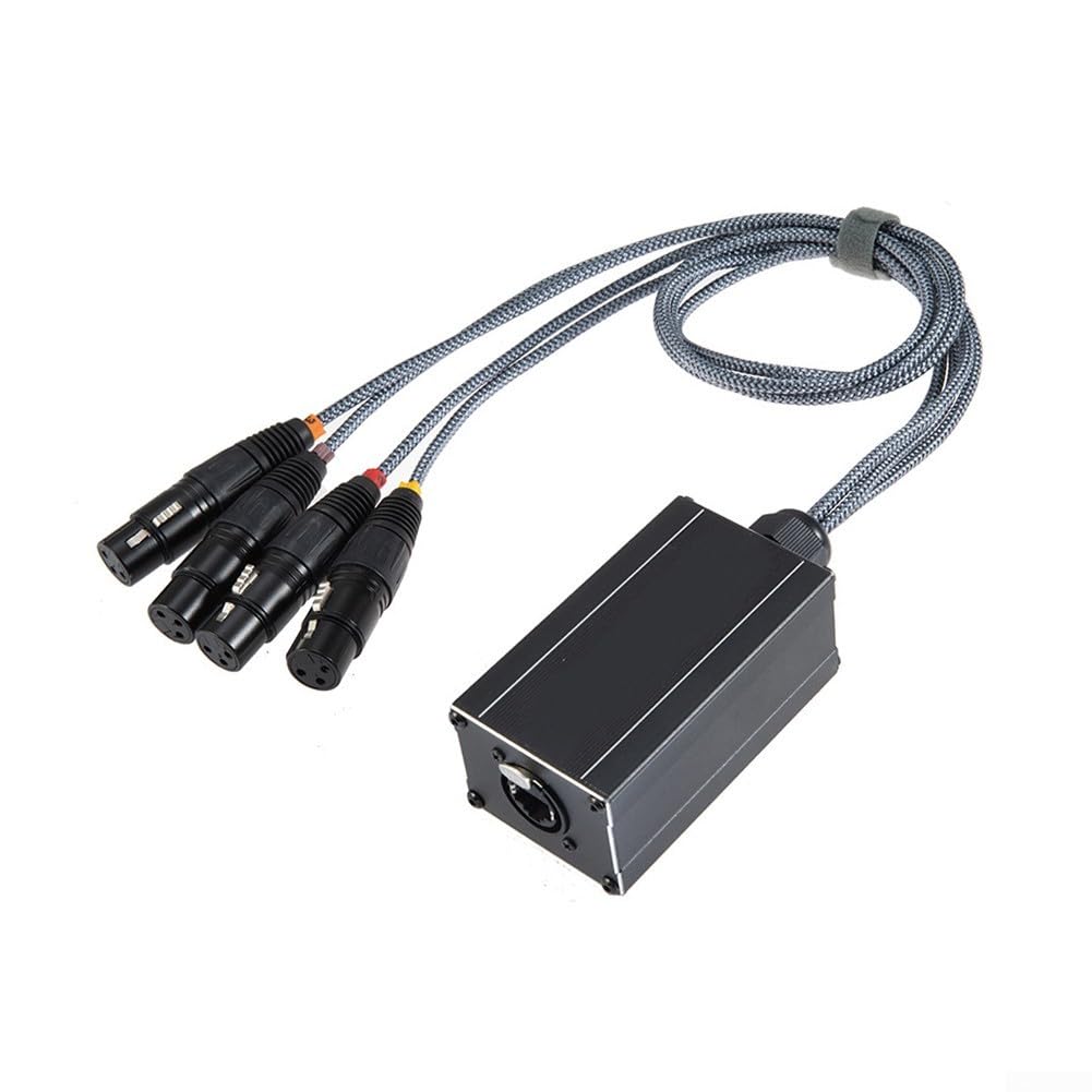 XLR-Verlängerungskabel, 4-Wege-Netzwerk-Audio-Splitter-Adapter, professioneller Bühnen-Sound-Systemanschluss für PA-Geräte (weiblicher Sitz)