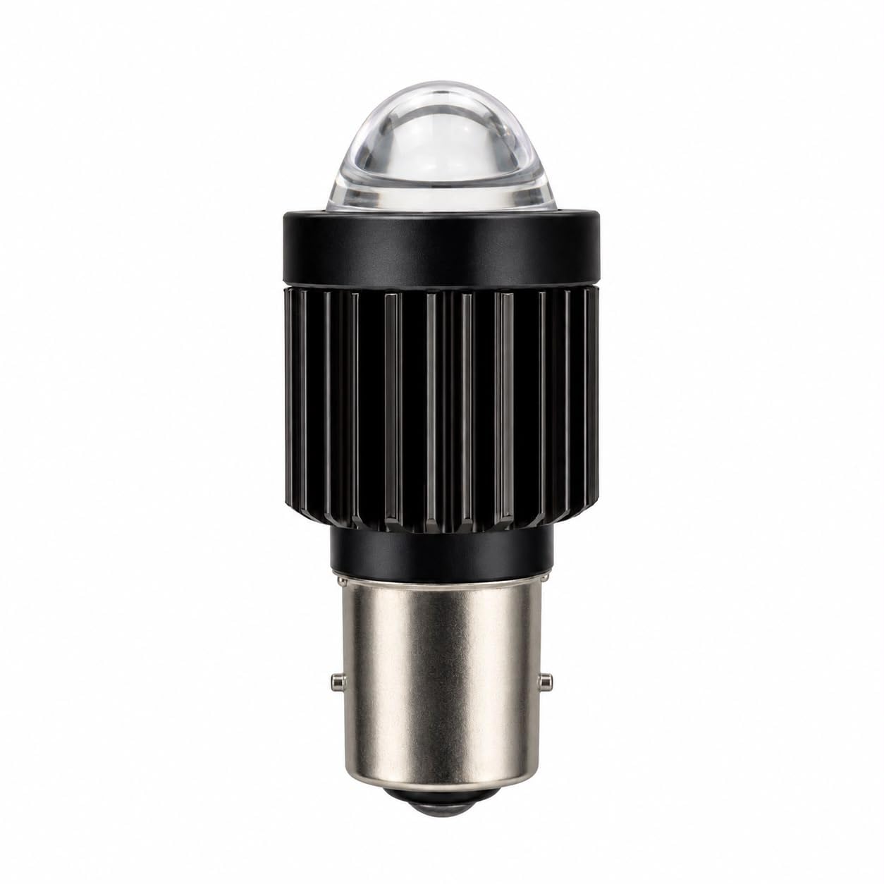 Universal BA15S 2 Pin LED Headlight Bulb with Projector Lens | Compatible with Bike, Scooter, Auto & Electric Rickshaw-image-2