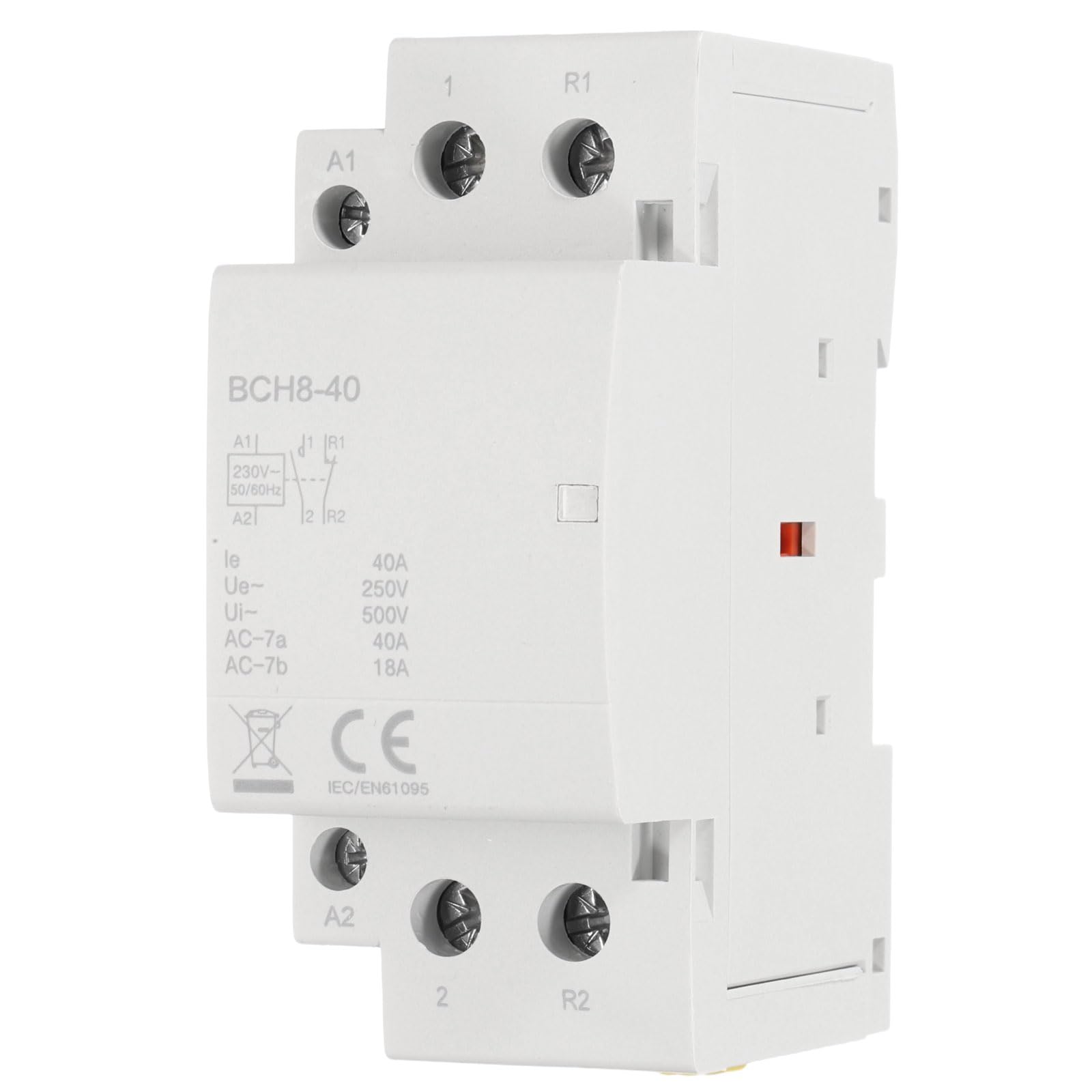 Contacteur AC 40A avec contacts 1NO 1NC pour montage modulaire sur rail DIN