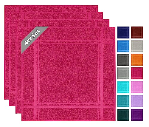 Lashuma Spültücher Set Baumwolle, London Trockentücher Rot - Rhabarber 50x50 cm