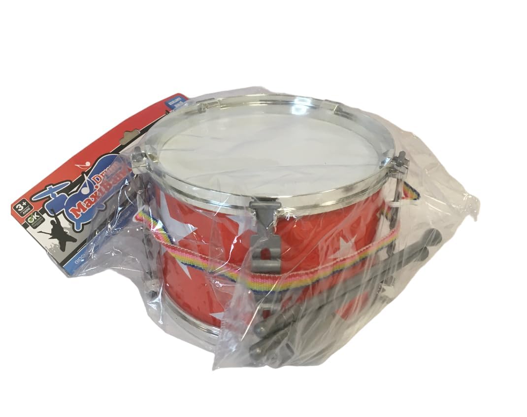 Tamburo Bambini Tamburo Giocattolo per Bambini con Bacchette e Tracolla Marching Drum Tamburo in Busta Diametro cm 20