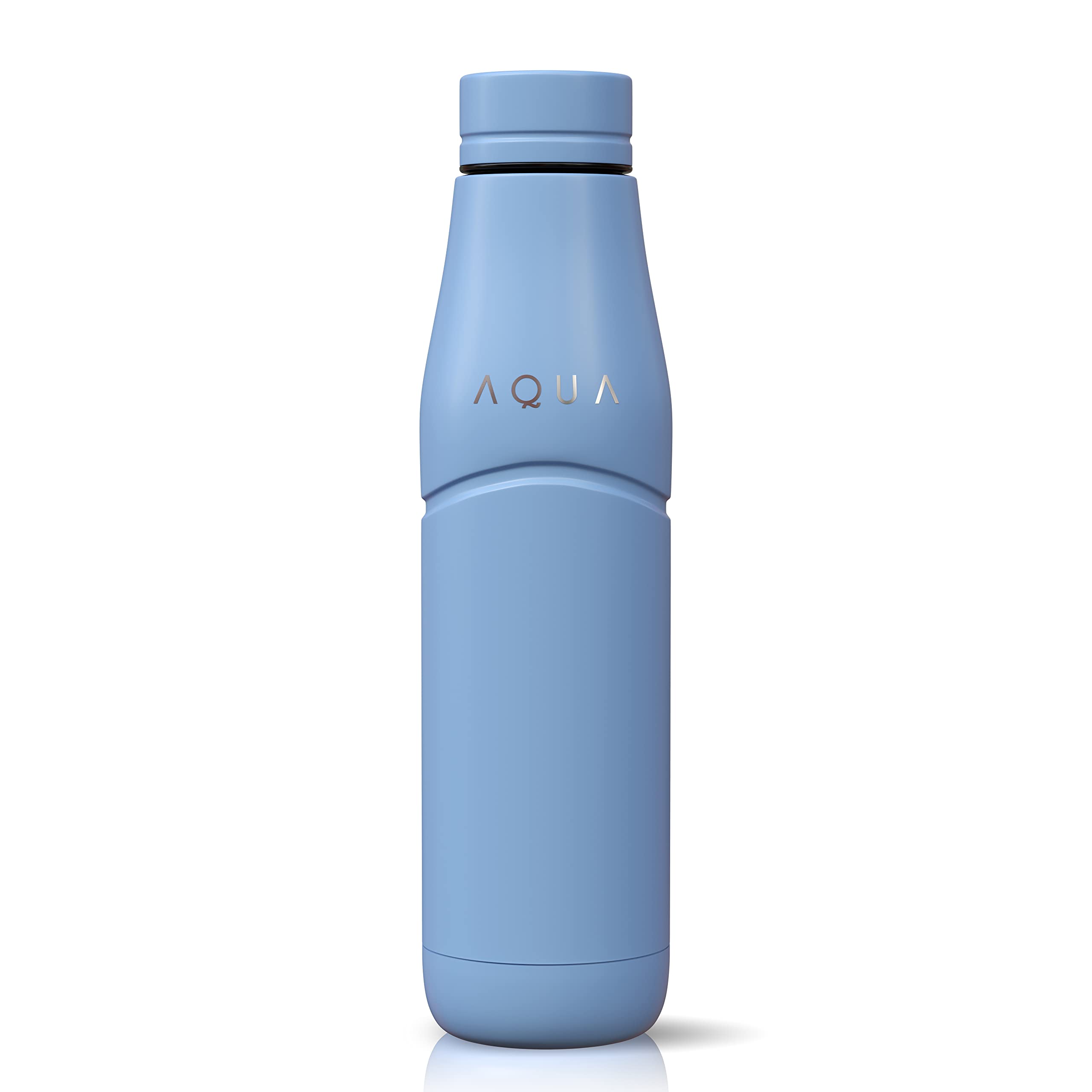Aqua Stainless Steel Water Bottle 500ml- Baby Blue Water Bottle for Kids, School, Gym, and Office- Double Wall Insulated Metal Helps to Keep Water Cold for 24 Hours & Hot for 12- Large and Sweat Free