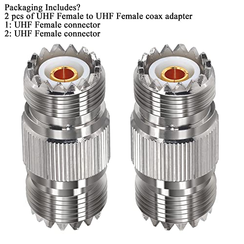 Adaptador coaxial UHF PL259 SO239 hembra x2 miniatura 6