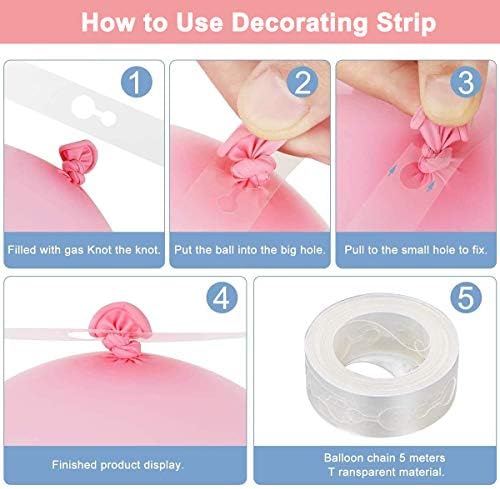 Balloon Arch Garland Kit, 132pcs Rose Gold Birthday Party Decoration, 10pcs Confetti Balloon 120pcs Latex Balloon and Tying Tool, Decoration Balloons for Birthday Wedding Graduation (Rose Gold)