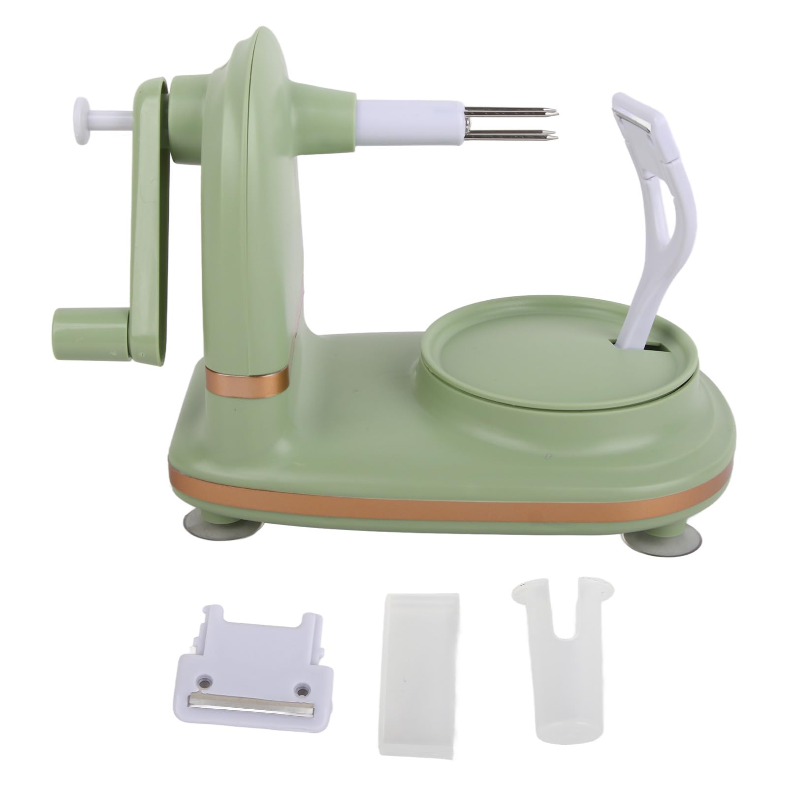 Manivela Peladora de Manzanas, Fácil de Usar, Peladora de Manzanas con Manivela de Acero Inoxidable para Cocina, Máquina Peladora de Frutas para el Hogar con Material PP (Verde