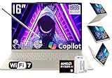 Lenovo Yoga 7 2-in-1 AI PC Copilot Laptop, 16" 2K LCD Touchscreen, AMD Ryzen AI 5 340, AMD Radeon 840M, 16GB LPDDR5X, 512GB SSD, WiFi 7, Backlit KB, Fingerprint, 1080P Webcam, W/128 PSD, Win 11 Home