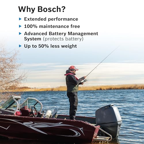 Image of BOSCH LB24DP79 Dual Purpose Battery 79 Ah - 12 V Group 24 Lithium Battery, LiFePO4 for Starting and Deep Cycle Marine /RV Apps - Sleep-wake Function, Charge indicator, BMS - 10.25″ x 6.8″ x 8.86″