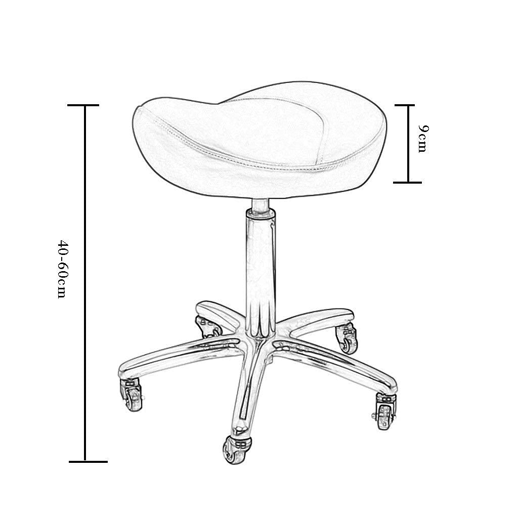 MU Silla de Computadora, Silla de Montar, Taburete de Salón, 360 ° Levantamiento Giratorio Taburete Laboratorio Polea 40-60 cm Médico Polea Taburete,B
