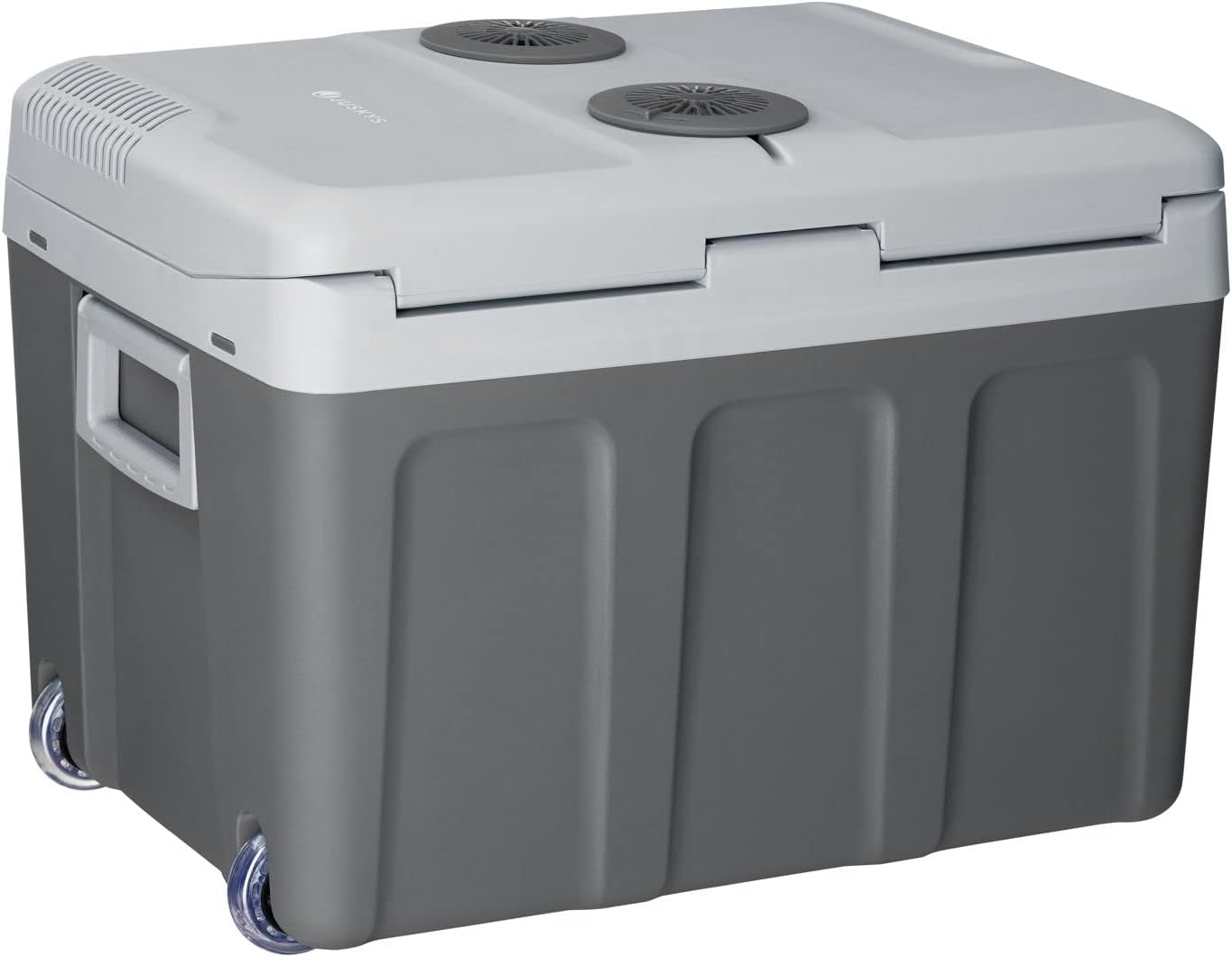 Juskys Elektrische koelbox, 40 liter, 12 V/230 V, voor auto, vrachtwagen, camper, camping, mini-koelkast, koud en warm, thermo-elektrische box, grijs