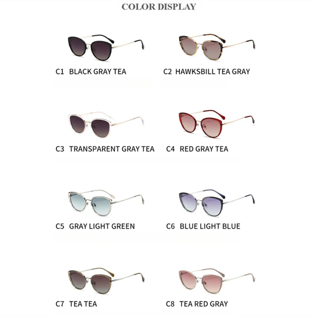 Occhiali da sole polarizzati Cat Eye da uomo e da donna in lega di acetato alla moda