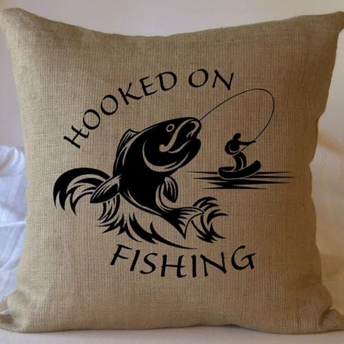 Aimery Gone Fishing Pillow CoversFishing, Decorative Pillow Cases 18x18 inch Fish Pillows Cushion Covers Removable Two Side Color:Gone Fishing