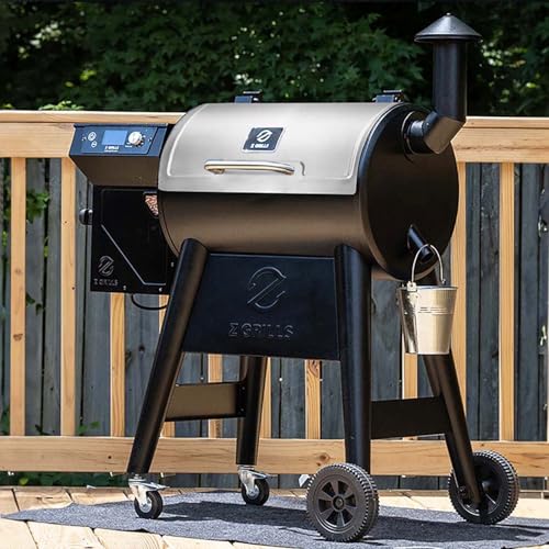 Z GRILLS ZPG-450E Pellet Smoker Grill, Upgrade PID 2.1 Temperature Control (180-450°F), 459 Sq Inches Cooking Area, 8 in 1 BBQ Grill for Outdoor Cooking