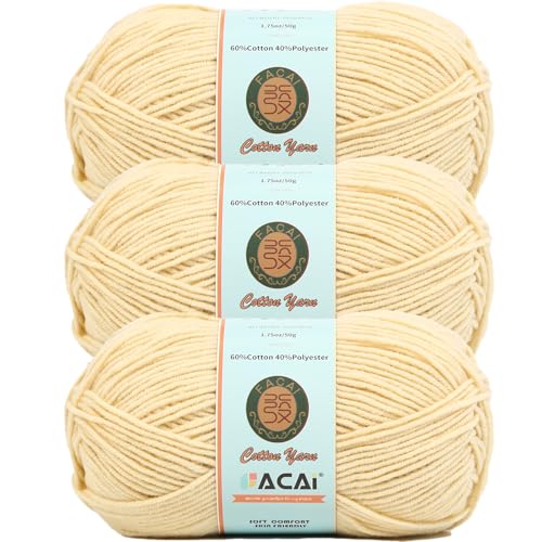 【Soft & Durable Cotton Yarn】 Four Ply...
