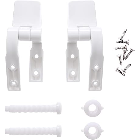 Canomo Universal White Plastic Toilet Seat Hinges