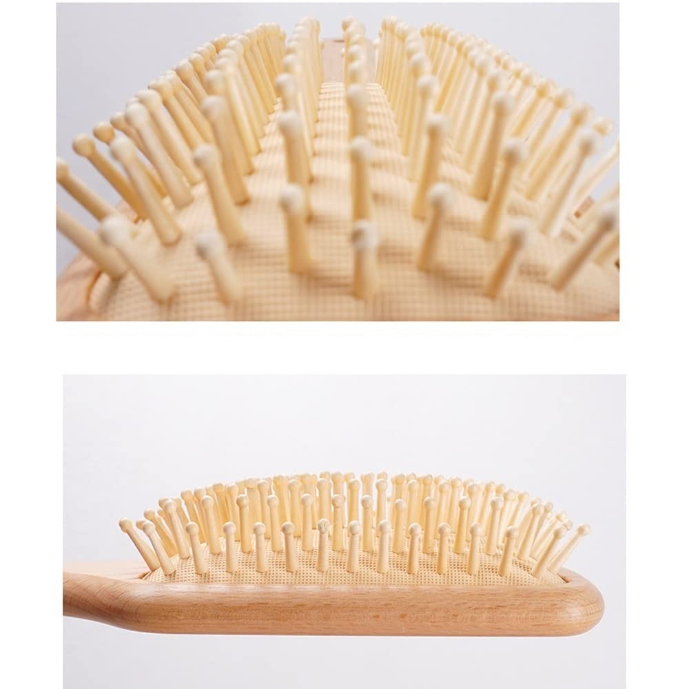 Peines de madera maciza natural, cepillo for el cabello, peine de masaje for mujeres y hombres, cuero cabelludo de masaje for reducir el encrespamiento, for cabello liso, rizado, ondulado, seco, húmed
