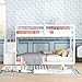 Bellemave Low Bunk Beds Twin Over Twin with Stairs Solid Wood Bunk Bed Frame for Kids Boys Girls Teens, White