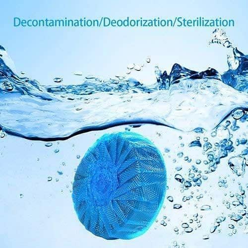Image of Automatic Toilet Bowl Cleaner Tablets, Blue Color, Fresh Scent, Long-Lasting Formula with Deodorizing Action, Pack of 10