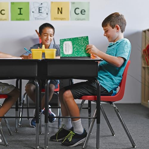 Image of FDP 16 inch School Stack Chair,Stacking Student Seat with Chromed Steel Legs and Swivel Glides for Classroom, Homeschool or Office - Red (2-Pack), 13049-RD