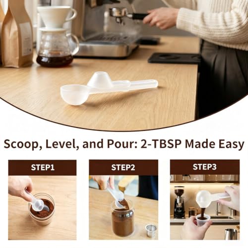 Image of Coffee Scoop with Funnel for Reusable K Cup, 2 TBSP Measuring Spoon