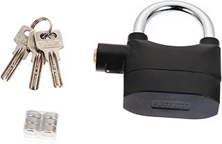 YARNOW Cadeados Com Chave 1Pc Trava Anti-Alarme Trava De Bicicleta Dobrável Cadeado Anti-Travamento De Bicicleta Chave Liga De Alumínio Preto Ferramenta Doméstica