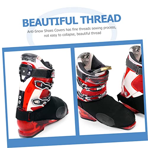 KOMBIUDA 1 par de cubiertas portátiles para botas de esquí, cortavientos e aislantes, protectores de calzado para actividades al aire libre, aptos para senderismo, escalada y ciclismo, para hombre y mujer, negro miniatura 4