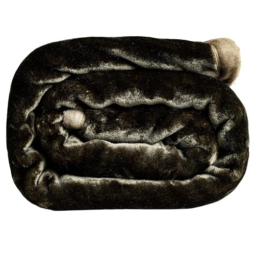 Image of ABRAZO Reversible Mink Blanket for Winter & AC | Double Bed 220x240 cm Soft & Warm Blanket /Dohar /Quilt /Comforter | All Season Use | (Olive)