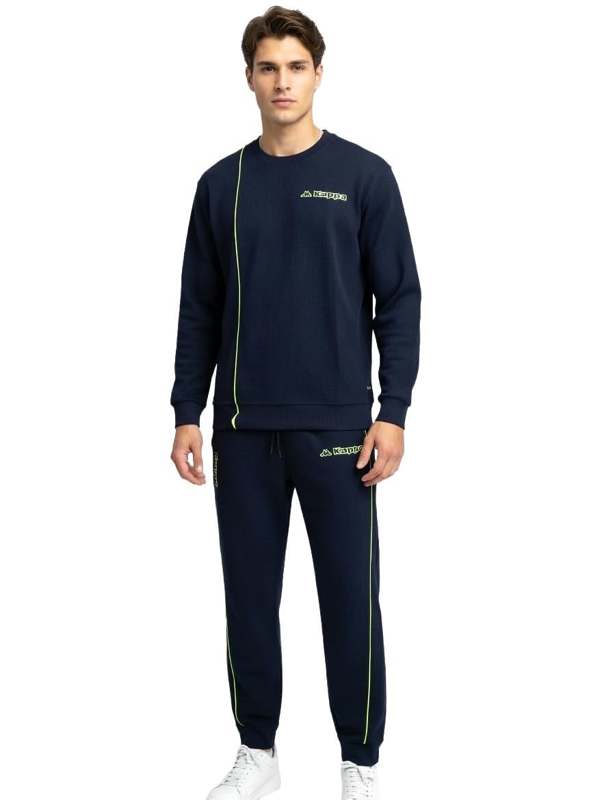 Kappa Pigiama Uomo Cotone Lungo - Pigiama Uomo Cotone Leggero Estivo Manica Lunga - 5