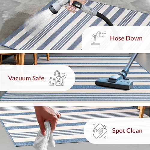 nuLOOM Robin Multi Stripe Indoor/Outdoor Area Rug, 3x5, Blue - Image 3