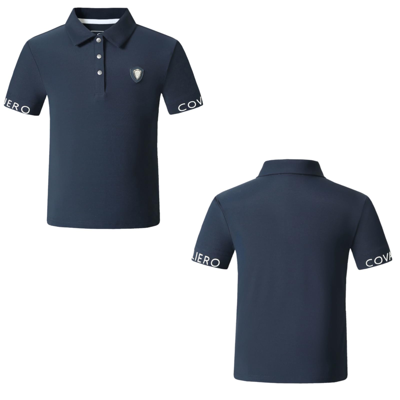 Covalliero Kinder Poloshirt Dark Navy atmungsaktiver Piquéstoff Shirt FS 2025
