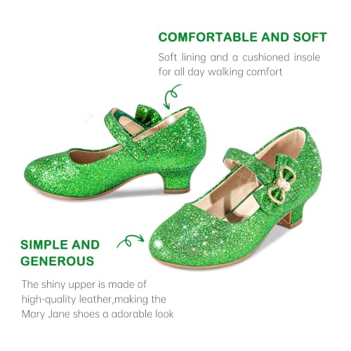Image of Dufannie Girls Dress Shoes Princess Flats Heels for Toddler Little Big Kids