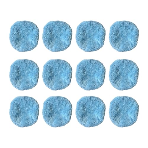 MERIGLARE Almohadillas de Limpieza para Robot Limpiacristales, Lavables, Reutilizables, Ligeras, Resistentes, Funda de Repuesto para Azulejos, Puertas Y Ventana, Azul 12 Piezas, Individual